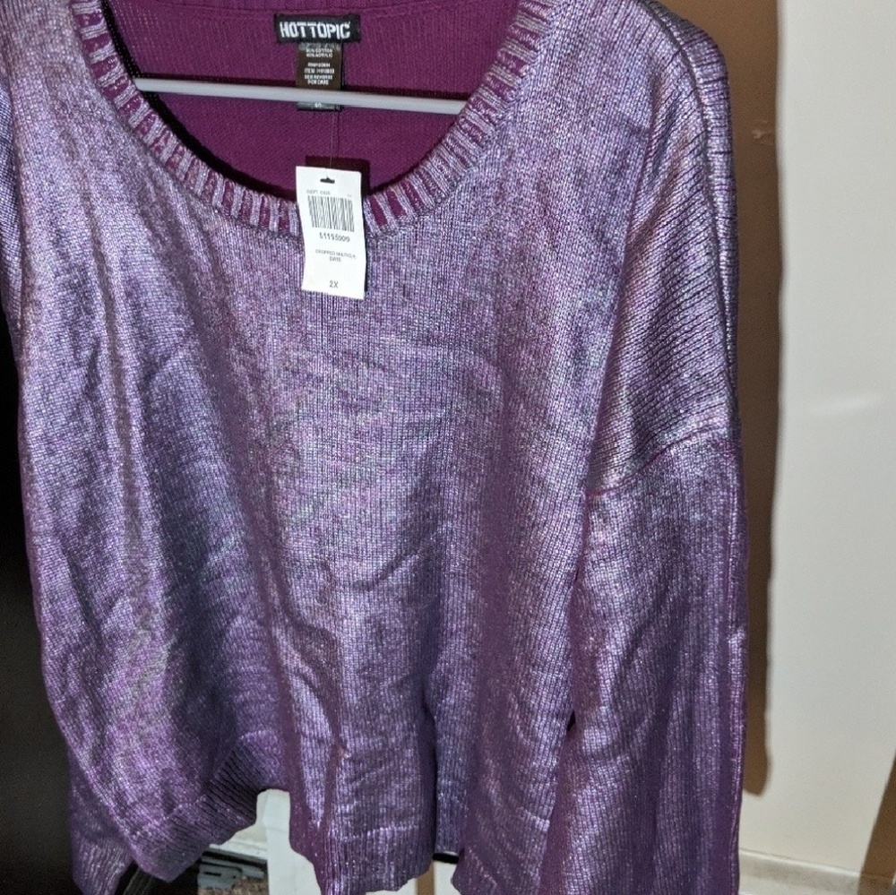 Metallic purple/gray Hot Topic 2x sweater